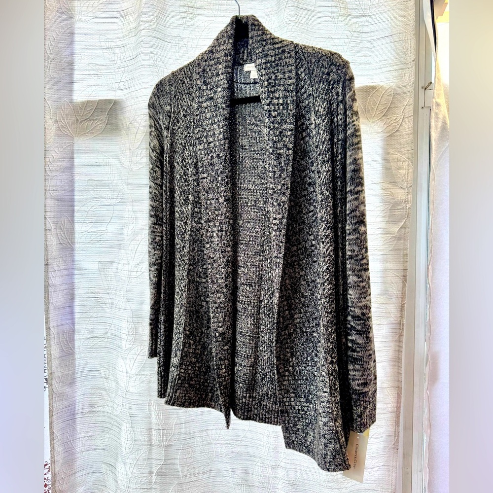Charter Club Gray Open-Front Cardigan Sweater